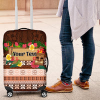 Pasifika Festival Auckland Luggage Cover Polynesian Tribal with Pacific Pattern Brown Color