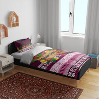 Pasifika Festival Auckland Bedding Set Polynesian Tribal with Pacific Pattern Pink Color