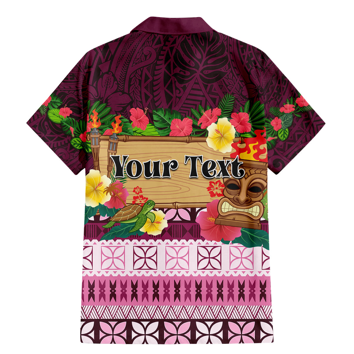 Pasifika Festival Auckland Family Matching Mermaid Dress and Hawaiian Shirt Polynesian Tribal with Pacific Pattern Pink Color LT03 - Polynesian Pride