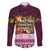 Pasifika Festival Auckland Family Matching Mermaid Dress and Hawaiian Shirt Polynesian Tribal with Pacific Pattern Pink Color LT03 Dad's Shirt - Long Sleeve Pink - Polynesian Pride