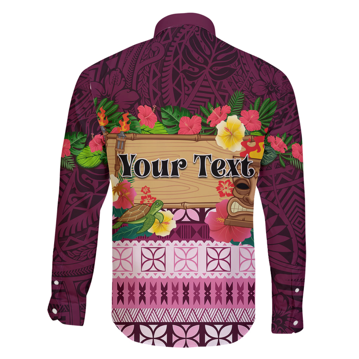 Pasifika Festival Auckland Family Matching Short Sleeve Bodycon Dress and Hawaiian Shirt Polynesian Tribal with Pacific Pattern Pink Color LT03 - Polynesian Pride