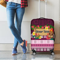 Pasifika Festival Auckland Luggage Cover Polynesian Tribal with Pacific Pattern Pink Color