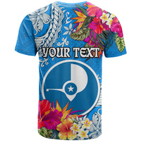 Yap Day T Shirt Tapa Pattern with Hisbiscus LT03 - Polynesian Pride