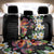 Hawaiian Lei Day Back Car Seat Cover Plumeria and Turtle with Polynesian Tribal Pattern