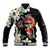 Hawaiian Lei Day Baseball Jacket Plumeria and Turtle with Polynesian Tribal Pattern