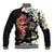 Hawaiian Lei Day Baseball Jacket Plumeria and Turtle with Polynesian Tribal Pattern