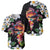 Hawaiian Lei Day Baseball Jersey Plumeria and Turtle with Polynesian Tribal Pattern