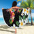 Hawaiian Lei Day Beach Blanket Plumeria and Turtle with Polynesian Tribal Pattern