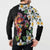 Hawaiian Lei Day Button Sweatshirt Plumeria and Turtle with Polynesian Tribal Pattern