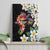 Hawaiian Lei Day Canvas Wall Art Plumeria and Turtle with Polynesian Tribal Pattern