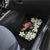 Hawaiian Lei Day Car Mats Plumeria and Turtle with Polynesian Tribal Pattern