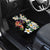 Hawaiian Lei Day Car Mats Plumeria and Turtle with Polynesian Tribal Pattern