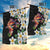 Hawaiian Lei Day Garden Flag Plumeria and Turtle with Polynesian Tribal Pattern