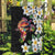 Hawaiian Lei Day Garden Flag Plumeria and Turtle with Polynesian Tribal Pattern