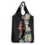 Hawaiian Lei Day Grocery Bag Plumeria and Turtle with Polynesian Tribal Pattern