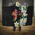 Hawaiian Lei Day Hooded Blanket Plumeria and Turtle with Polynesian Tribal Pattern