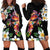 Hawaiian Lei Day Hoodie Dress Plumeria and Turtle with Polynesian Tribal Pattern