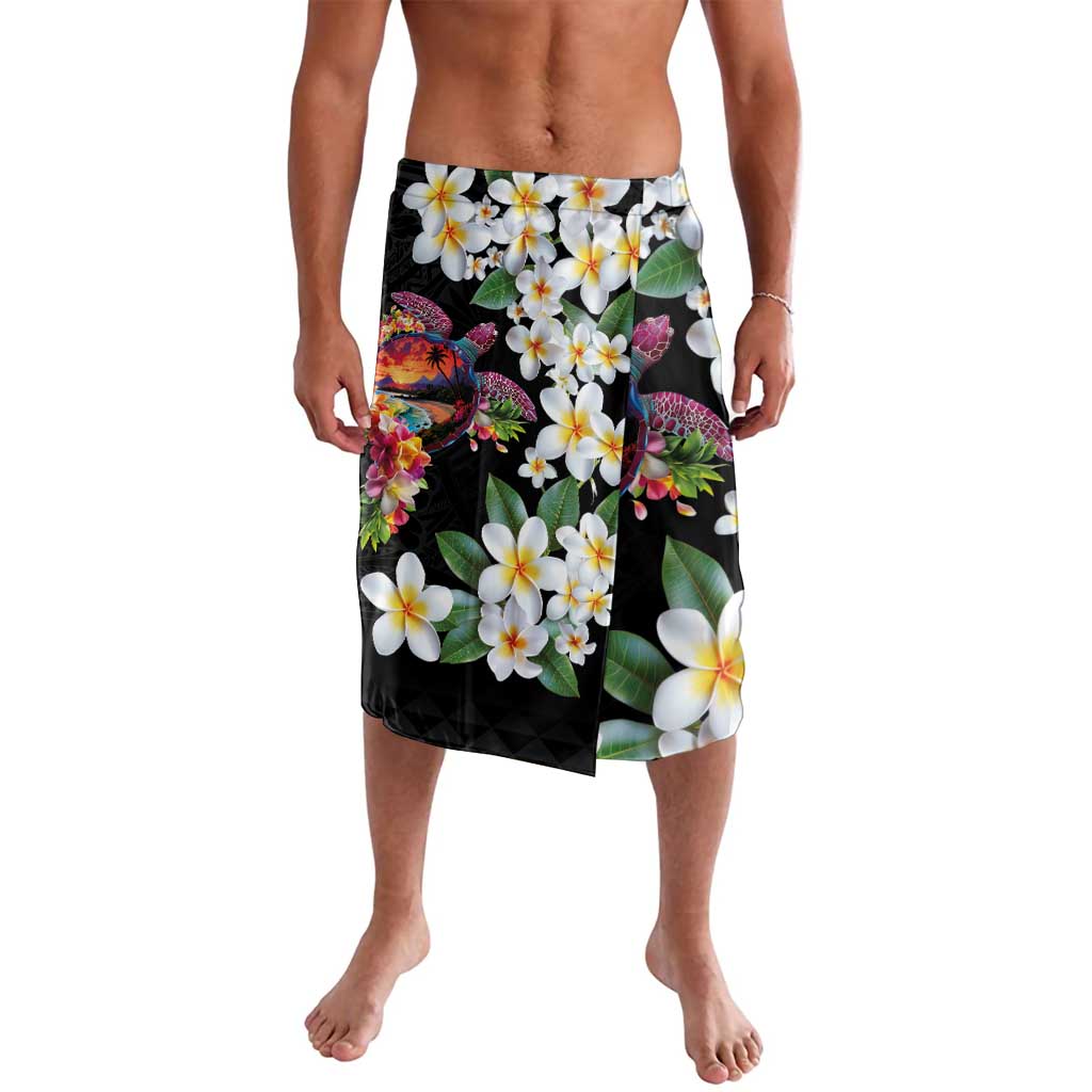 Hawaiian Lei Day Lavalava Plumeria and Turtle with Polynesian Tribal Pattern