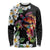 Hawaiian Lei Day Long Sleeve Shirt Plumeria and Turtle with Polynesian Tribal Pattern