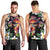 Hawaiian Lei Day Men Tank Top Plumeria and Turtle with Polynesian Tribal Pattern