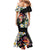 Hawaiian Lei Day Mermaid Dress Plumeria and Turtle with Polynesian Tribal Pattern