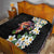 Hawaiian Lei Day Quilt Plumeria and Turtle with Polynesian Tribal Pattern