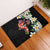 Hawaiian Lei Day Rubber Doormat Plumeria and Turtle with Polynesian Tribal Pattern