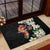 Hawaiian Lei Day Rubber Doormat Plumeria and Turtle with Polynesian Tribal Pattern