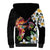 Hawaiian Lei Day Sherpa Hoodie Plumeria and Turtle with Polynesian Tribal Pattern