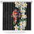 Hawaiian Lei Day Shower Curtain Plumeria and Turtle with Polynesian Tribal Pattern