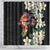 Hawaiian Lei Day Shower Curtain Plumeria and Turtle with Polynesian Tribal Pattern