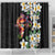 Hawaiian Lei Day Shower Curtain Plumeria and Turtle with Polynesian Tribal Pattern