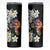 Hawaiian Lei Day Skinny Tumbler Plumeria and Turtle with Polynesian Tribal Pattern