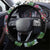 Hawaiian Lei Day Steering Wheel Cover Plumeria and Turtle with Polynesian Tribal Pattern