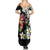 Hawaiian Lei Day Summer Maxi Dress Plumeria and Turtle with Polynesian Tribal Pattern