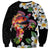 Hawaiian Lei Day Sweatshirt Plumeria and Turtle with Polynesian Tribal Pattern