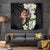 Hawaiian Lei Day Tapestry Plumeria and Turtle with Polynesian Tribal Pattern