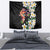 Hawaiian Lei Day Tapestry Plumeria and Turtle with Polynesian Tribal Pattern