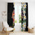 Hawaiian Lei Day Window Curtain Plumeria and Turtle with Polynesian Tribal Pattern