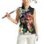 Hawaiian Lei Day Women Sleeveless Polo Shirt Plumeria and Turtle with Polynesian Tribal Pattern