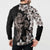 Hawaiian Lei Day Button Sweatshirt Plumeria and Turtle with Polynesian Tribal Pattern Grayscale Color