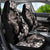 Hawaiian Lei Day Car Seat Cover Plumeria and Turtle with Polynesian Tribal Pattern Grayscale Color