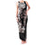 Hawaiian Lei Day Family Matching Tank Maxi Dress and Hawaiian Shirt Plumeria and Turtle with Polynesian Tribal Pattern Grayscale Color