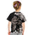 Hawaiian Lei Day Kid T Shirt Plumeria and Turtle with Polynesian Tribal Pattern Grayscale Color