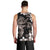 Hawaiian Lei Day Men Tank Top Plumeria and Turtle with Polynesian Tribal Pattern Grayscale Color