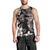 Hawaiian Lei Day Men Tank Top Plumeria and Turtle with Polynesian Tribal Pattern Grayscale Color