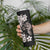 Hawaiian Lei Day Skinny Tumbler Plumeria and Turtle with Polynesian Tribal Pattern Grayscale Color