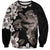 Hawaiian Lei Day Sweatshirt Plumeria and Turtle with Polynesian Tribal Pattern Grayscale Color