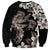 Hawaiian Lei Day Sweatshirt Plumeria and Turtle with Polynesian Tribal Pattern Grayscale Color