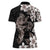 Hawaiian Lei Day Women Polo Shirt Plumeria and Turtle with Polynesian Tribal Pattern Grayscale Color